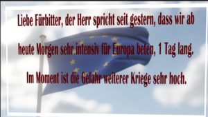 05.09.24 GEBETSAUFRUF FÜR EUROPA - MITTEILUNG VON JESUS AN LENA